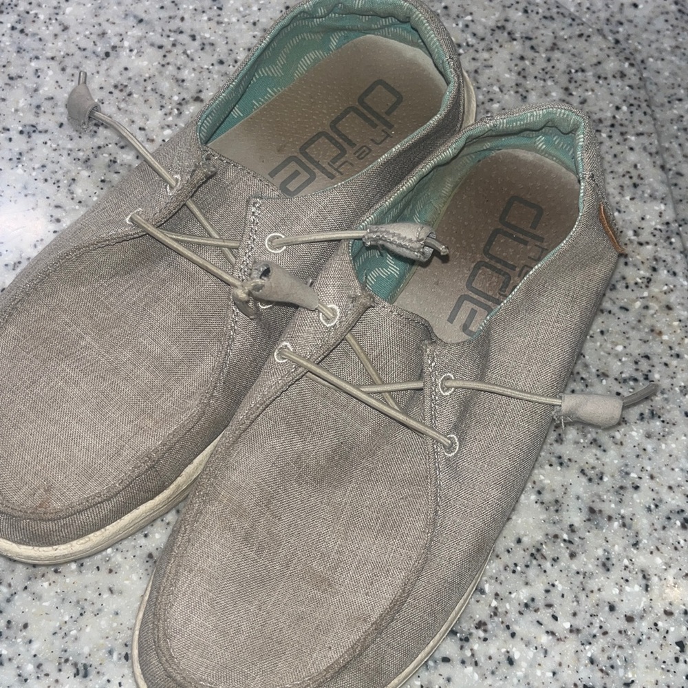 Hey Dude Light Gray Casual Slip-On Loafers. Good condition.